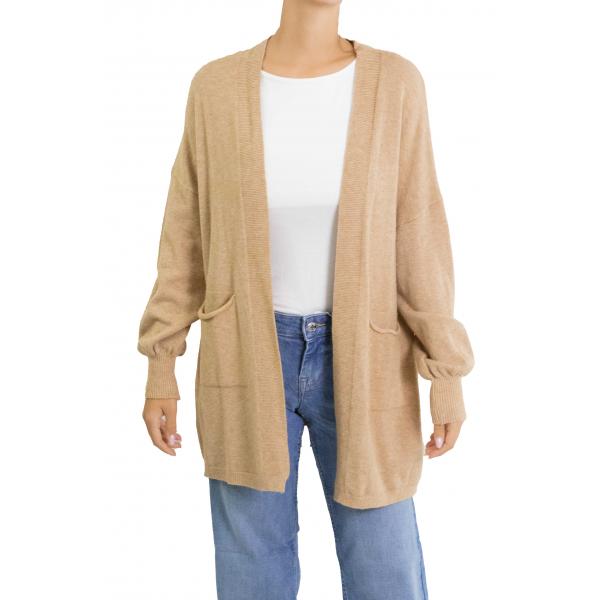 Cardigan lungo aperto con tasche